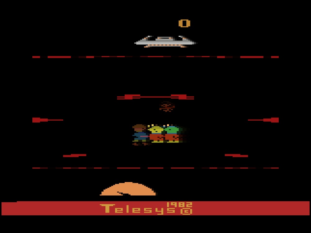 Gameplay of Cosmic Creeps for Atari 2600